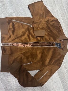 Hudson Suede-Texture Brown Bomber Jacket
